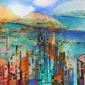 carol readman nz contemporary abstract landscape watercolour art